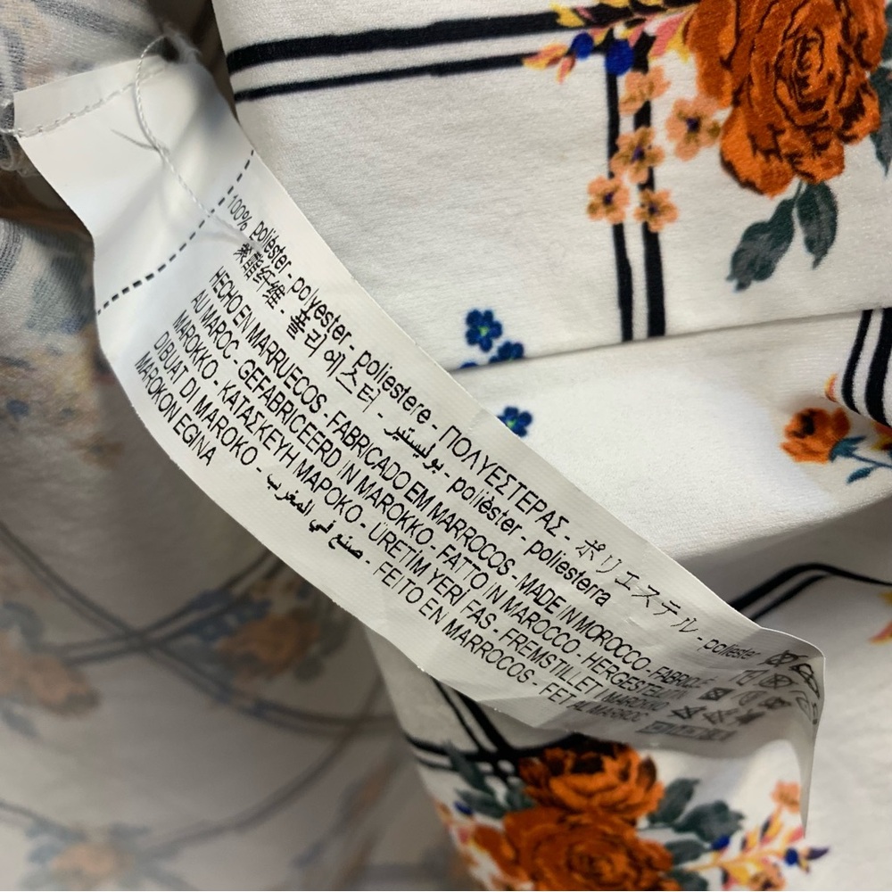 ZARA Ruffle Collar Floral Check Midi Dress - Picture 13 of 14
